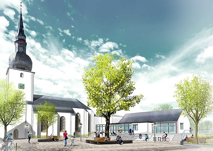 Zukunftsquartier Bergneustadt Visualisierung Kirchplatz